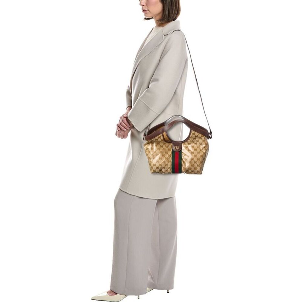 Gucci Giglio Small Canvas & Leather Tote, Brown - Picture 4 of 4